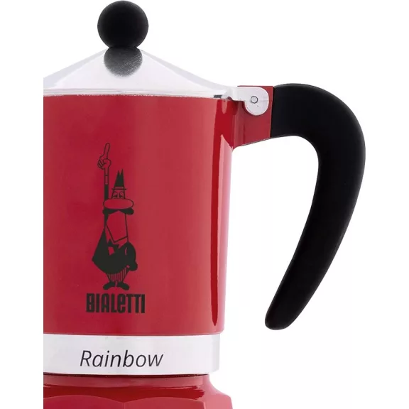 Bialetti Rainbow Piros kotyogós kávéfőző, 1 személyes