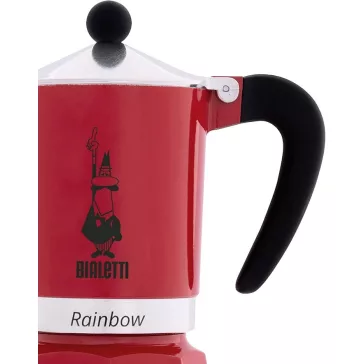 Bialetti Rainbow Piros kotyogós kávéfőző, 3 személyes
