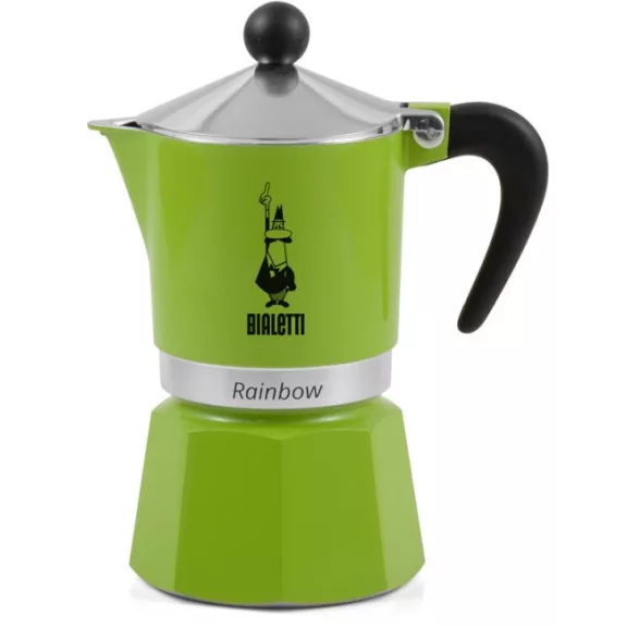 Bialetti Rainbow Zöld kotyogós kávéfőző, 1 személyes Bialetti Rainbow Zöld kotyogós kávéfőző, 1 személyes
