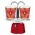Bialetti Mini Express Deco Glamour piros kotyogós kávéfőző szett