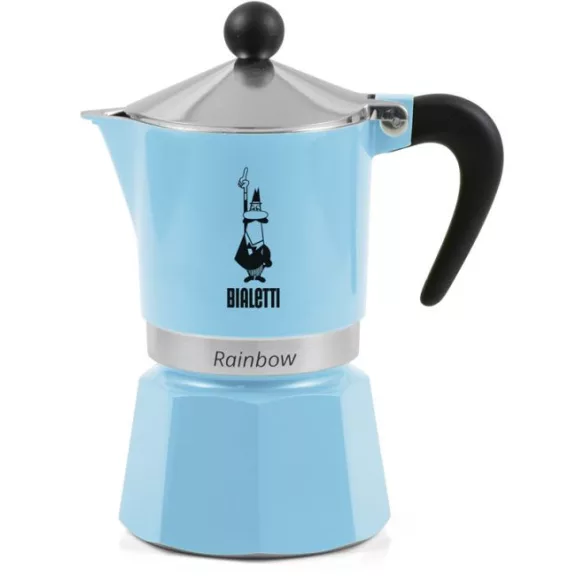 Bialetti Rainbow Kék kotyogós kávéfőző, 1 személyes Bialetti Rainbow Kék kotyogós kávéfőző, 1 személyes