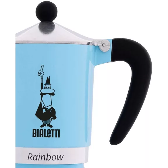 Bialetti Rainbow Kék kotyogós kávéfőző, 1 személyes Bialetti Rainbow Kék kotyogós kávéfőző, 1 személyes