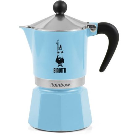 Bialetti Rainbow Kék kotyogós kávéfőző, 3 személyes