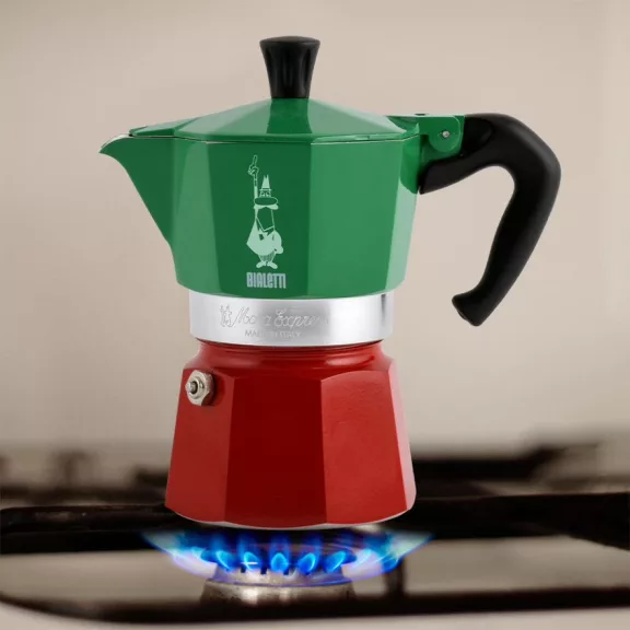 Bialetti Moka Express Tricolore kotyogós kávéfőző, 3 személyes Bialetti Moka Express Tricolore kotyogós kávéfőző, 3 személyes