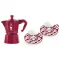Bialetti Candyland Moka Express bordó kotyogós kávéfőző, 3 személyes + 2db csésze