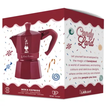  Bialetti Candyland Moka Express bordó kotyogós kávéfőző, 3 személyes