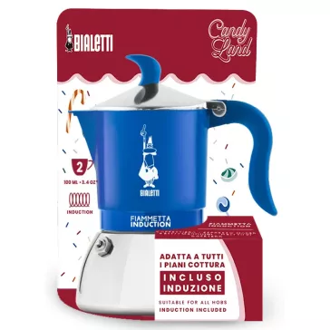   Bialetti Candyland Fiammetta Induction kék kotyogós kávéfőző, 2 személyes