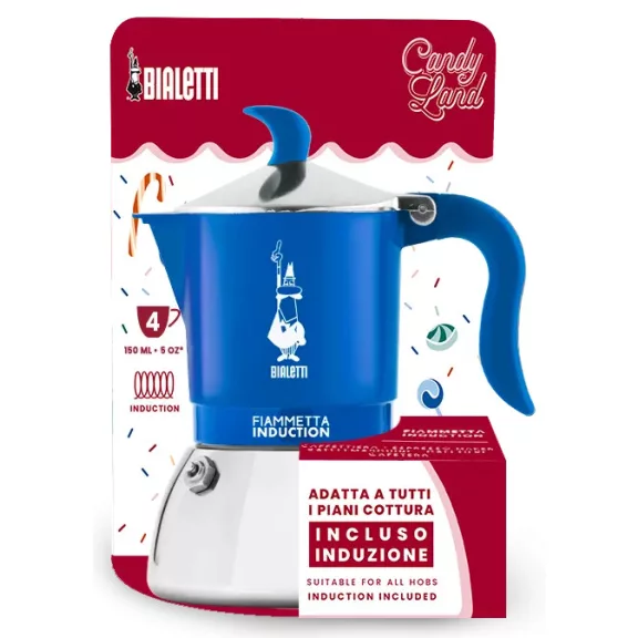 Bialetti Candyland Fiammetta Induction kék kotyogós kávéfőző, 4 személyes Bialetti Candyland Fiammetta Induction kék kotyogós kávéfőző, 4 személyes