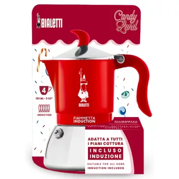   Bialetti Candyland Fiammetta Induction piros kotyogós kávéfőző, 4 személyes