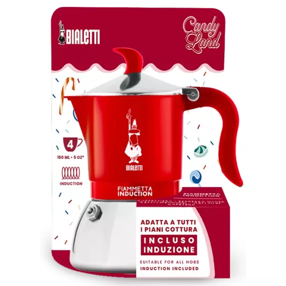 Bialetti Candyland Fiammetta Induction piros kotyogós kávéfőző, 4 személyes Bialetti Candyland Fiammetta Induction piros kotyogós kávéfőző, 4 személyes