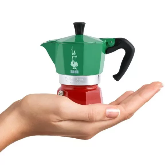 Bialetti La Mokina Tricolore kotyogós kávéfőző, 0,5 személyes