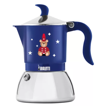 Bialetti Karácsonyi Maci Fiammetta Induction kék kotyogós kávéfőző, 2 személyes