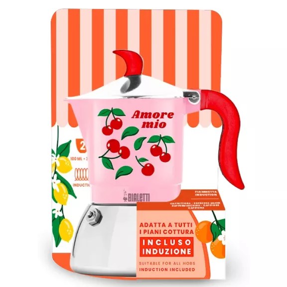 Bialetti Fiammetta Induction kotyogós kávéfőző cseresznye, 2 személyes Bialetti Fiammetta Induction kotyogós kávéfőző cseresznye, 2 személyes
