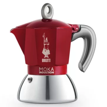  Bialetti Moka Induction kotyogós kávéfőző piros, 4 személyes