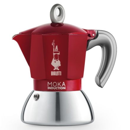 Bialetti Moka Induction kotyogós kávéfőző piros, 4 személyes