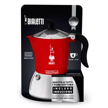   Bialetti Fiammetta Induction kotyogós kávéfőző piros, 4 személyes