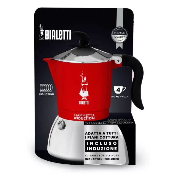 Bialetti Fiammetta Induction kotyogós kávéfőző piros, 2 személyes