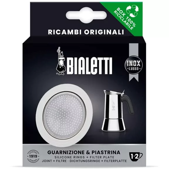 Szilikon tömítés és szűrő Bialetti rozsdamentes kávéfőzőkhöz - Méret : 1-2 személyes Szilikon tömítés és szűrő Bialetti rozsdamentes kávéfőzőkhöz - Méret : 1-2 személyes