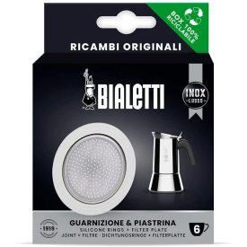   Szilikon tömítés és szűrő Bialetti rozsdamentes kávéfőzőkhöz - Méret : 6 személyes