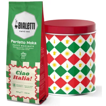   Bialetti Perfetto Moka Ciao Italia! díszdobozos őrölt kávé 250g