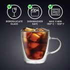 Bialetti Capri duplafalú üveg csésze 350ml, 2 db 