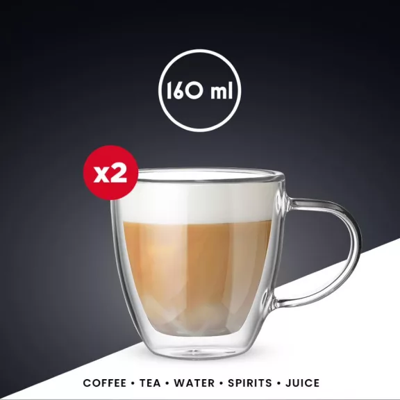 Bialetti Capri duplafalú üveg csésze 160ml, 2 db Bialetti Capri duplafalú üveg csésze 160ml, 2 db