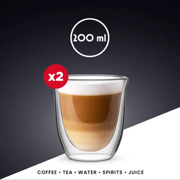 Bialetti Firenze duplafalú üveg csésze 200 ml, 2 db Bialetti Firenze duplafalú üveg csésze 200 ml, 2 db