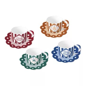 Bialetti Candyland espresso csésze szett tányérral 4db