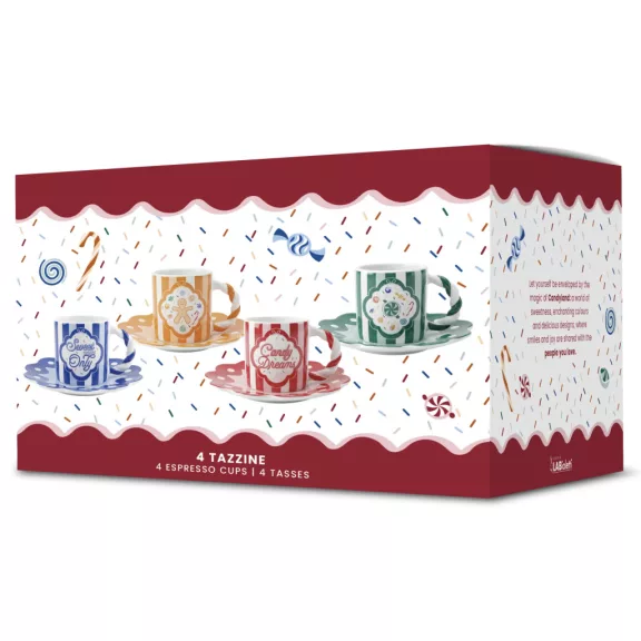 Bialetti Candyland espresso csésze szett tányérral 4db