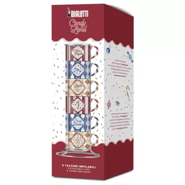 Bialetti Candyland espresso csésze szett állványban 6db
