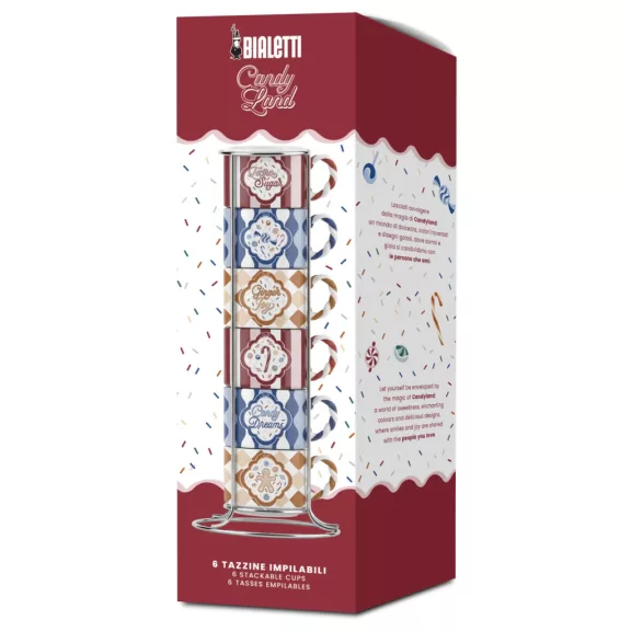 Bialetti Candyland espresso csésze szett állványban 6db