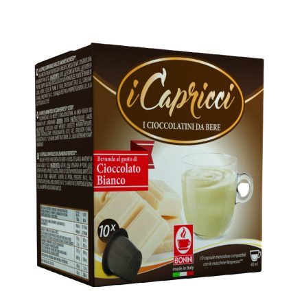 BONINI iCapricci fehér csokoládé ízesítésű Nespresso kompatibilis forró csokoládé kapszula 10db