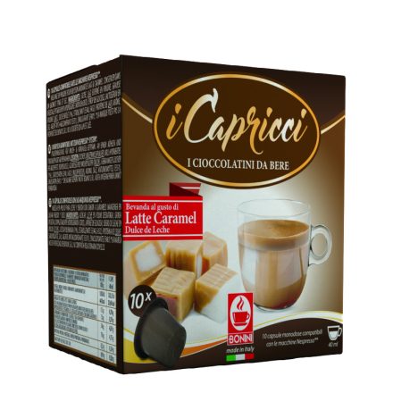 BONINI iCapricci tejkaramella ízesítésű Nespresso kompatibilis forró csokoládé kapszula 10db