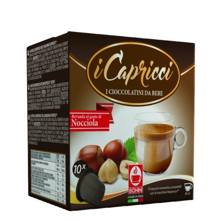 BONINI iCapricci mogyoró ízesítésű Nespresso kompatibilis forró csokoládé kapszula 10db