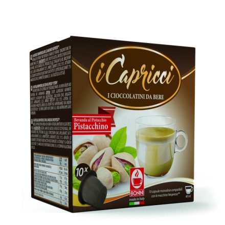 BONINI iCapricci pisztácia ízesítésű Nespresso kompatibilis forró csokoládé kapszula 10db