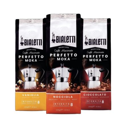 Bialetti Moka Perfetto ízesített őrölt kávé csomag 3x250g