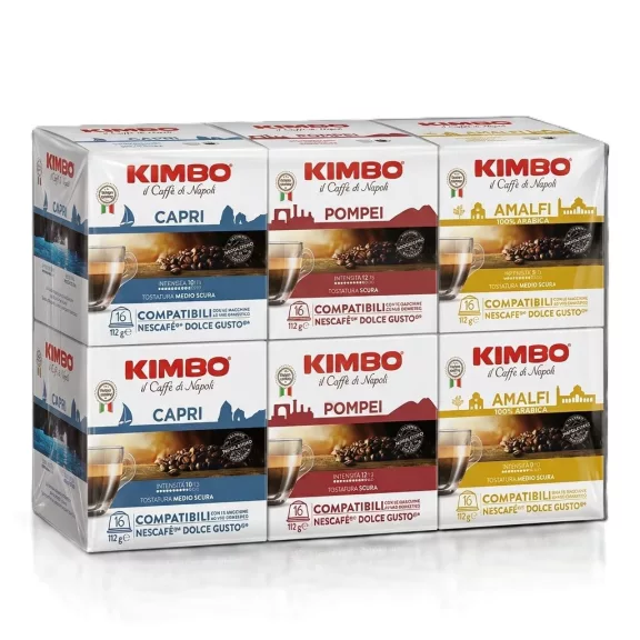Kimbo Dolce Gusto kompatibilis kávékapszula válogatás 6x16db Kimbo Dolce Gusto kompatibilis kávékapszula válogatás 6x16db