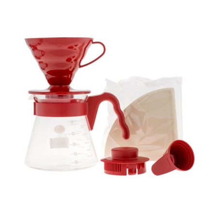 Hario V60 dripper szett piros, 2 adagos