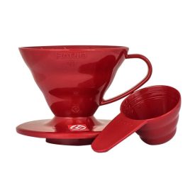   Hario V60 piros műanyag Dripper adagoló kanállal, 2 adagos