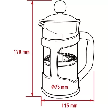 Nerthus French Press kávé és teafőző 350 ml, zöld