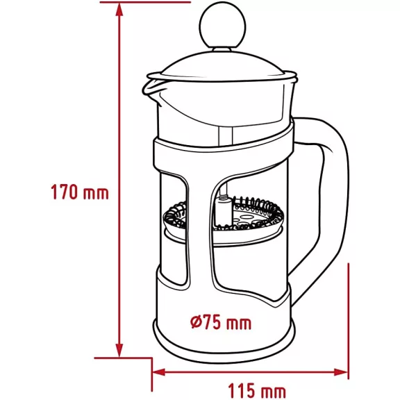 Nerthus French Press kávé és teafőző 350 ml, zöld Nerthus French Press kávé és teafőző 350 ml, zöld