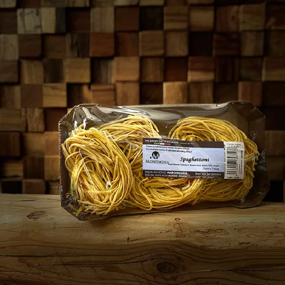 Pasta di Montagne SPAGHETTONI olasz tészta - Tömeg : 500 gramm Pasta di Montagne SPAGHETTONI olasz tészta - Tömeg : 500 gramm