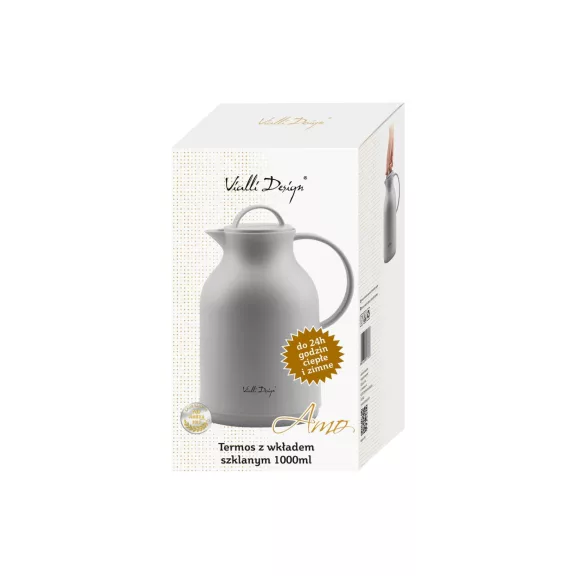 Vialli AMO 27787 termosz üvegbetéttel, szürke 1l