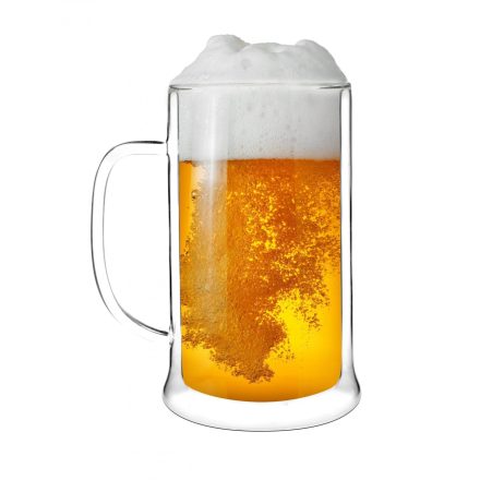Vialli Design AMO 1228 duplafalú üveg sörös kancsó 500 ml