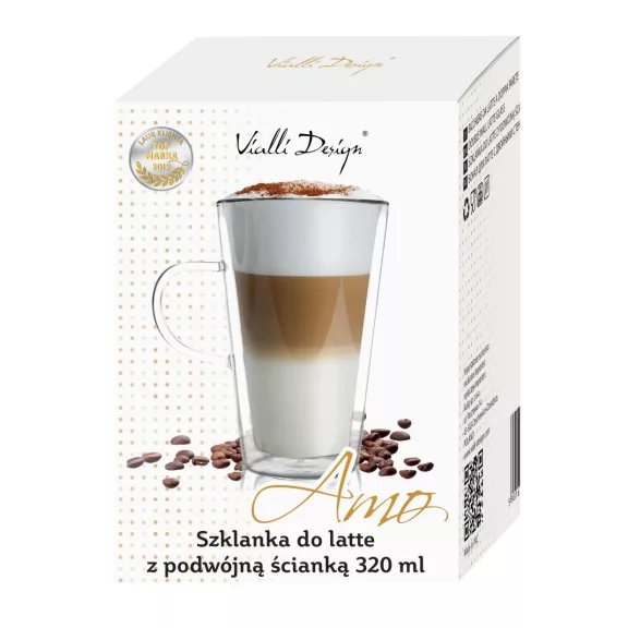 Vialli Design AMO 23024 duplafalú üveg lattés pohár 320ml Vialli Design AMO 23024 duplafalú üveg lattés pohár 320ml