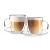 Vialli Design AMO 27565 duplafalú üveg csésze tányérral 250 ml, 2 db