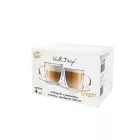 Vialli Design AMO 27565 duplafalú üveg csésze tányérral 250 ml, 2 db