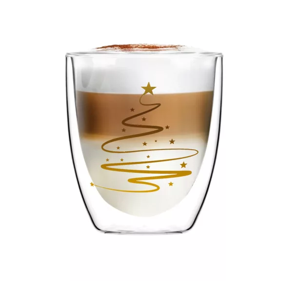 Vialli Design AMO XMASS duplafalú üveg csésze szett 320 ml Vialli Design AMO XMASS duplafalú üveg csésze szett 320 ml