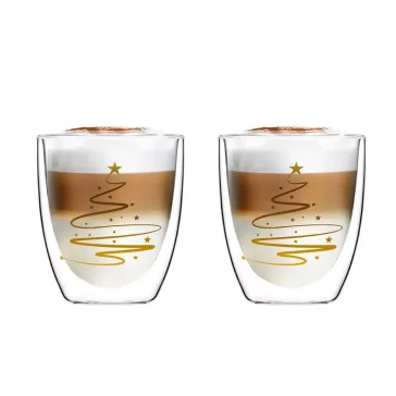   Vialli Design AMO XMASS duplafalú üveg csésze szett 320 ml