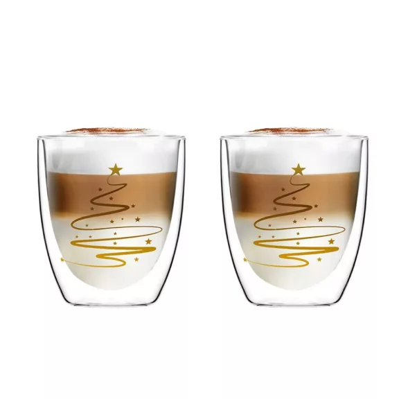 Vialli Design AMO XMASS duplafalú üveg csésze szett 320 ml Vialli Design AMO XMASS duplafalú üveg csésze szett 320 ml